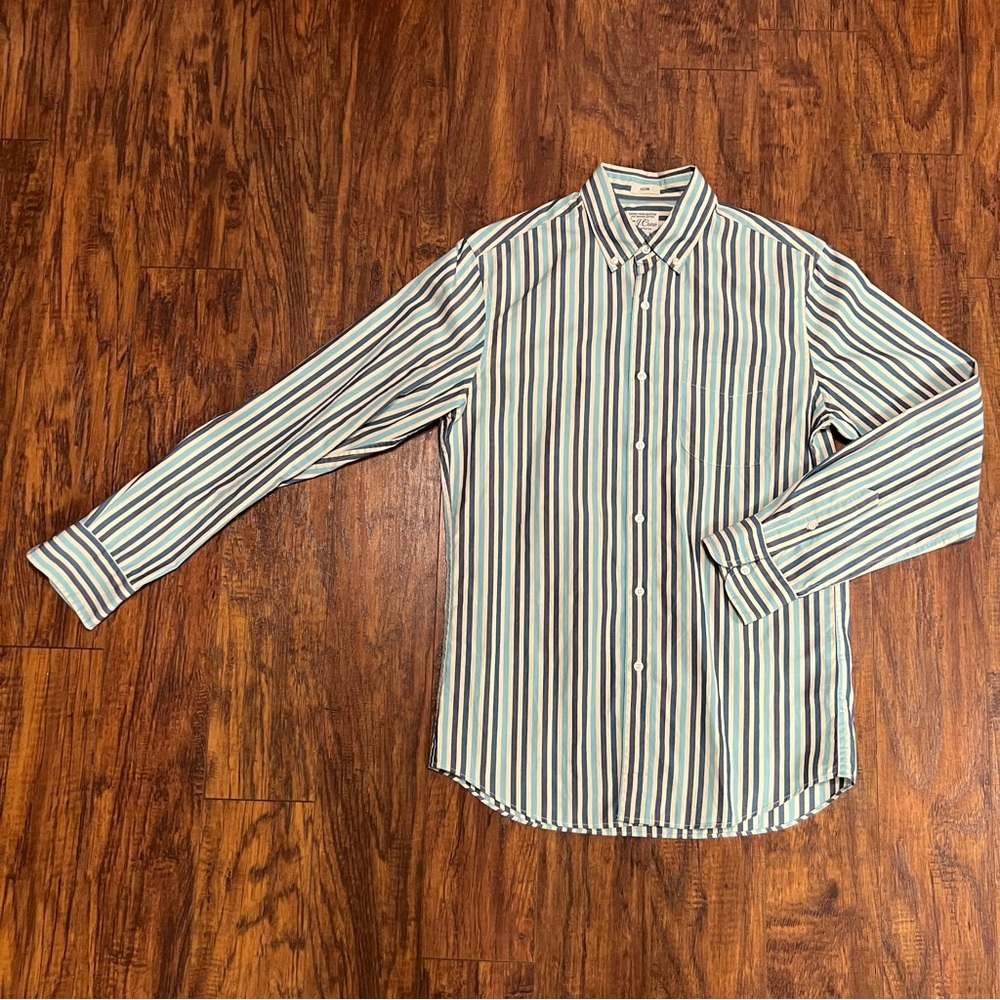J. Crew Secret Wash Striped Slim S